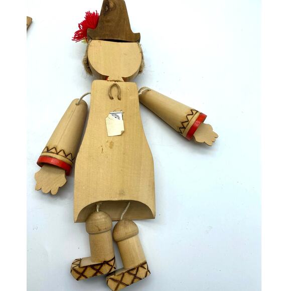 Vtg Beriozka‎ Russian Folk Art Hand Carved Wooden Articulated Doll Wall Hanging - Picture 5 of 6